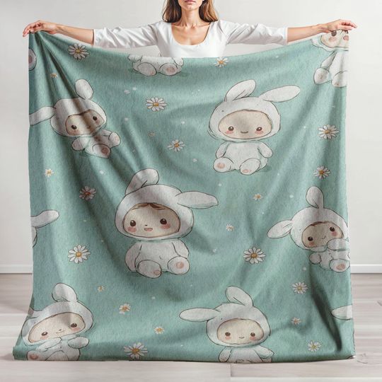Discover Minky Blanket, Sherpa Fleece, Velveteen Plush, Baby In Bunny Costume, Kawaii Chibi Art, Watercolor Daisy Floral, Animal New Mom Gift
