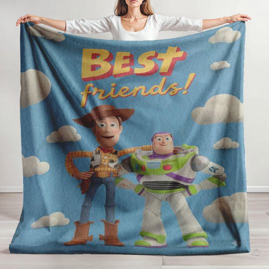 Discover Minky Blanket, Sherpa Fleece, Velveteen Plush, Best Friends, Friendship Gift, Movie Fan Hobby, Birthday Gift For Kids, Nostalgic Cartoon