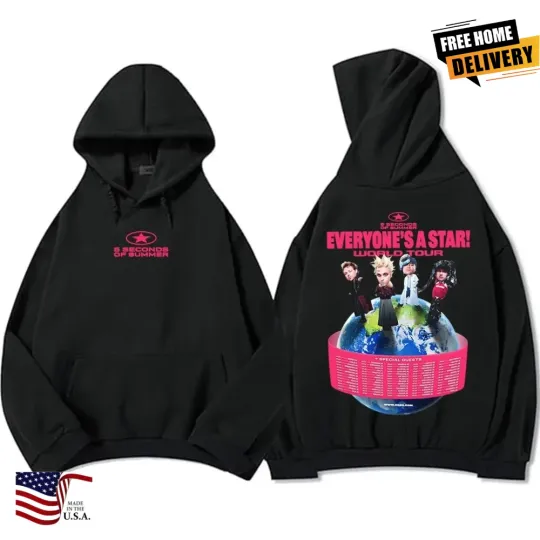 Discover 5 SECONDS OF SUMMER Everyone's A Star World Tour 2026 Hoodie