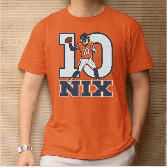 Discover Nix Inspired #10 Celebration Jersey Style Personalized Design, Denver Star Player Graphic Tee, Custom Gift For Football Fans Unisex T-Shirt
