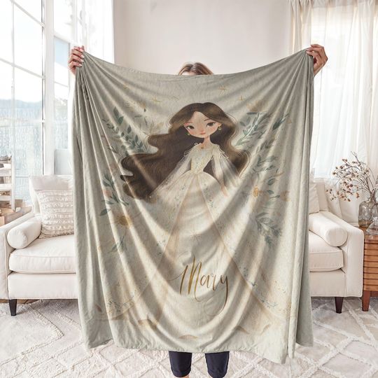 Sherpa Fleece, Velveteen Plush, Blessed Virgin Mary, Catholic Christian, Religious Gift, First Communion, Baptism Spiritual