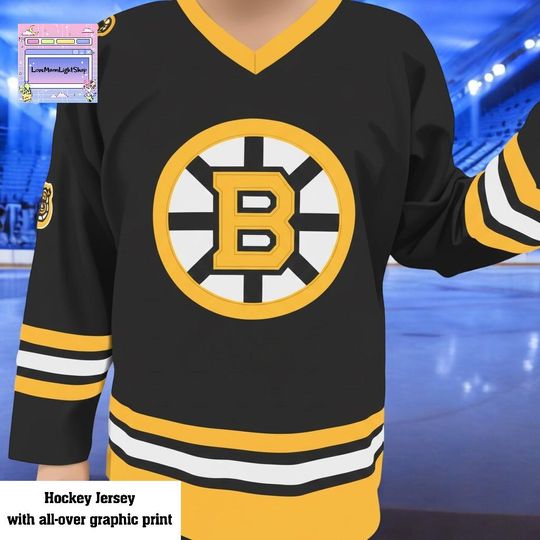 Men's Hockey Jersey with Happy Gilmore Print and Boston #18 Sportswear