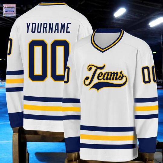 Discover Custom Men's Hockey Jersey with Personalized Name and Number