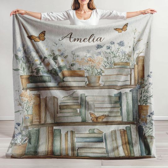 Sherpa Fleece, Velveteen Plush, Personalized Book Lover, Reading Quotes, Custom Name, Book Club, Librarian Gift, Cozy Reading