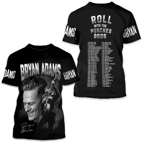 Discover Bryan Adams Roll With The Punches 2025 3D SHIRT