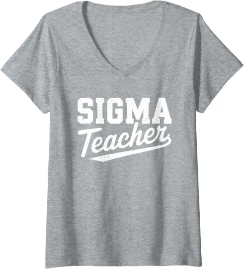 Discover Sigma Teacher Funny Appreciation Retro Cool Present Ladies' V-Neck Tshirt