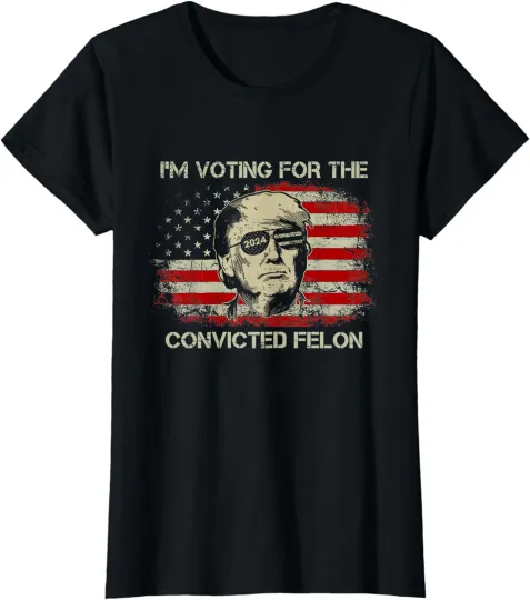 Discover Trump Convicted Felon I'm Voting Convicted Felon Ladies' Crewneck T-Shirt