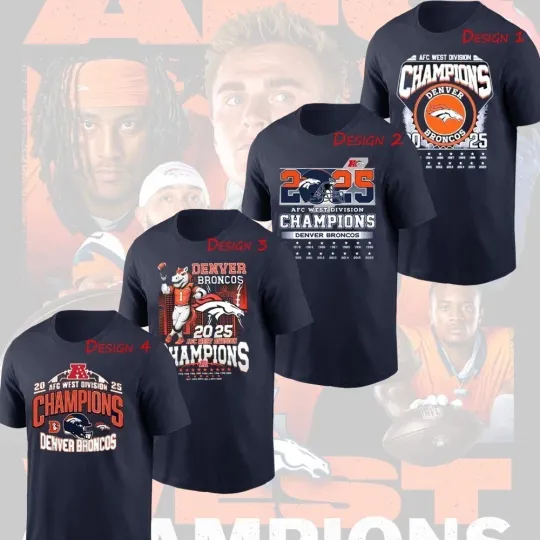 Denver Broncos 2025 AFC West Division Champions TShirt - Full Color, Full Size