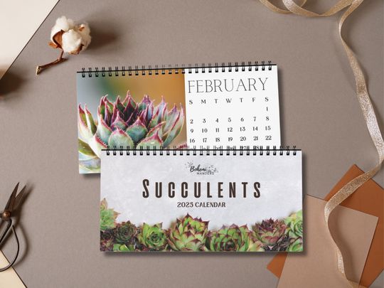 Discover Succulent & Cactus Desk Calendar Botanical Plant Photography
