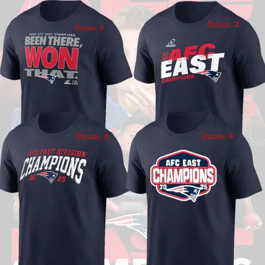 Discover FREESHIP - New England Patriots  2025 AFC East Division Champions One Side Fans