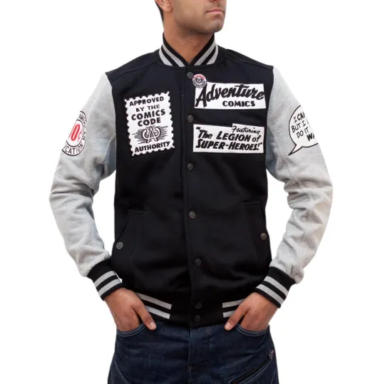 Discover Phat Farm Men's Black Designer Bomber Baseball Jacket Comic Urban Marvel Graphic