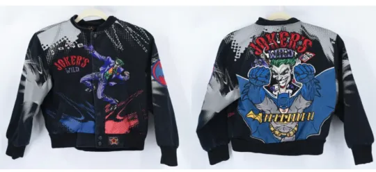 Batman Joker Jeff Hamilton Youth Medium Baseball Jacket