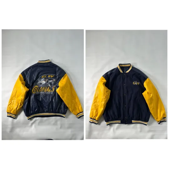 Vintage 2XL Steve Barry Y2K Colonials George Washington Varsity Bomber Jacket
