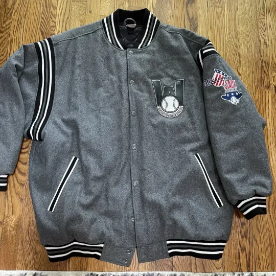 Discover Vintage WASHINGTON BLACK SENATORS BASEBALL Wool Varsity Jacket Size 4XL