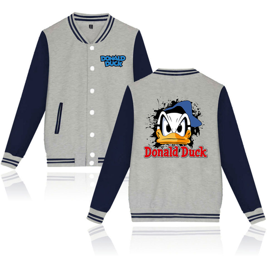 Discover Donald Duck Varsity Baseball Bomber Jacket Men Women Hip Hop Harajuku Jackets Kids Boys Girls Single Coats