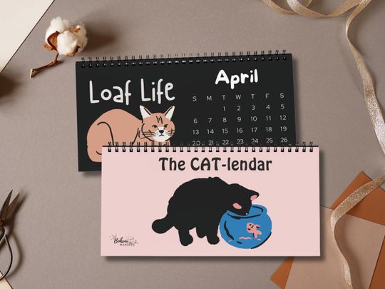 2026 Funny Cheesy Cat Desk Calendar Silly Cat Catchphrases for Cat Moms and Dads