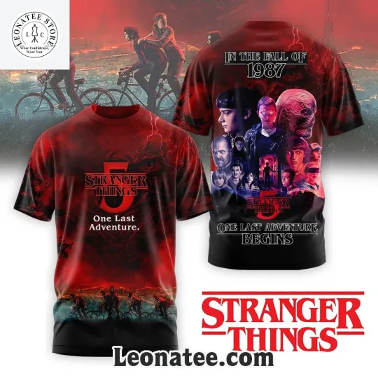 Discover Stranger Things 5 One Last Adventure 3D T-Shirt for Fans
