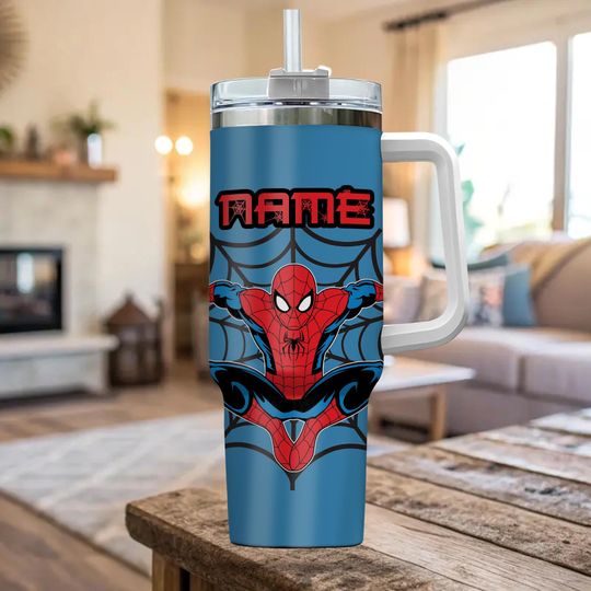 Custom Spider Man Tumbler 40Oz Gift, Spiderman Insulated Tumbler, Spider Coffee Tumbler, Superhero Tumbler Cup, Peter Parker Tumbler For Men
