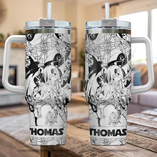 Discover Personalized Star War Tumbler 40OZ Cup, Custom Laser Engraved Tumbler with Name & Logo, Christmas Gift for Him or Her