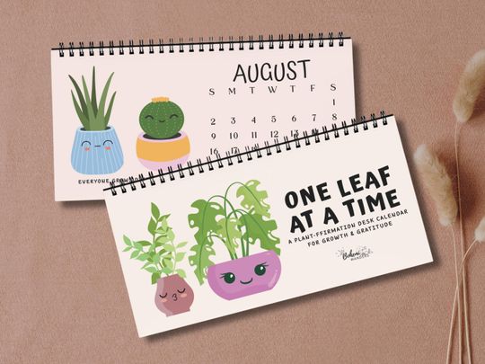 Discover Kawaii Plants 2026 Desk Calendar - Plant Affirmations, Mental Health Decor for Plant Lovers