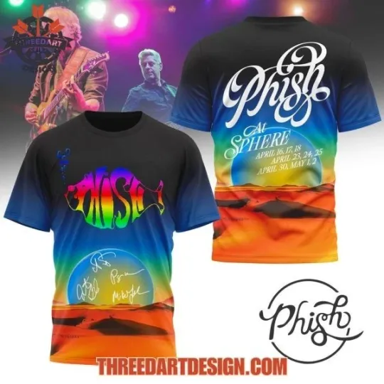 Phish Music Band At Sphere 2026 Tour T-Shirt 3D Gift For Men Women