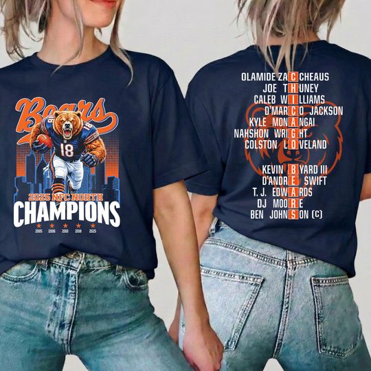 Chicago Football 2025 NFC North Division Champs 2 Side Shirt, Chicago Football Lovers, Gift for Fans, Game Day