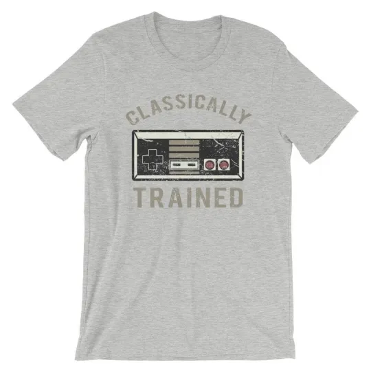 Discover Classically Trained T-Shirt. Video Game Gamer 100% Cotton Premium Tee NEW