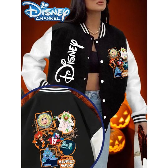 Disney's "Christmas Eve Scar" Women's Haunted House Jack Jacket, Autumn and Winter Hot Selling Casual Unisex Street Wear