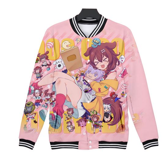 Discover Japan Harajuku style HOLOlive Inugami Korone 3D Casual Long Sleeve Baseball Jacket Women Clothes fashion Kpop Tops