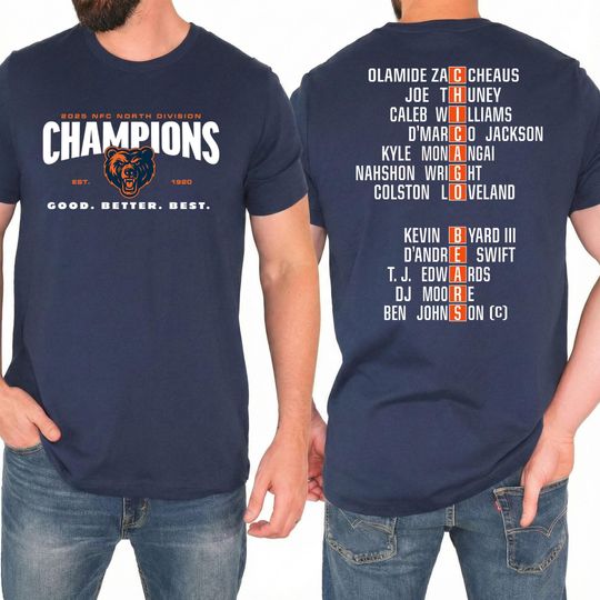 Discover Chicago 2025 NFC North Champions T-Shirt for Football Fans