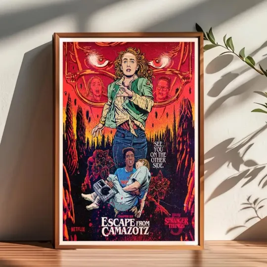 Stranger Things 5 Escape From Camazotz Movie Poster 80s Style Art Print Noframe