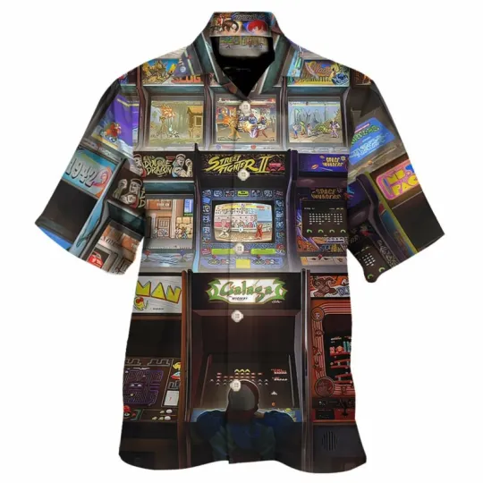 Discover Nostalgic Arcade Game Hawaiian Shirt for Men and Women