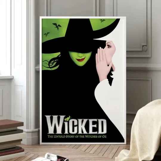 Wicked Musical Movie Poster Wizard of Oz Elphaba Glinda Print Film Art NoFrame