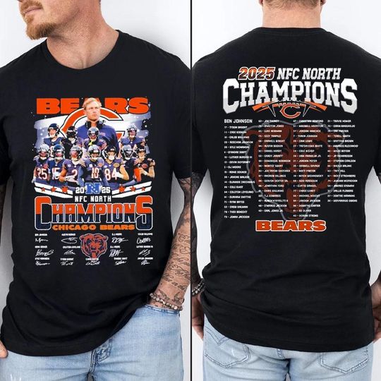 Discover King Of The North Chicago Bear Double Sided T-Shirt 2025 NFC Champions