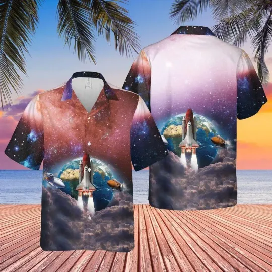 Discover Space Shuttle Hawaiian Shirt for Men and Women