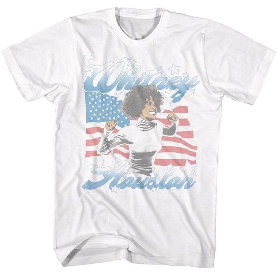 Discover Whitney Houston USA Baby White T-Shirt for Adults