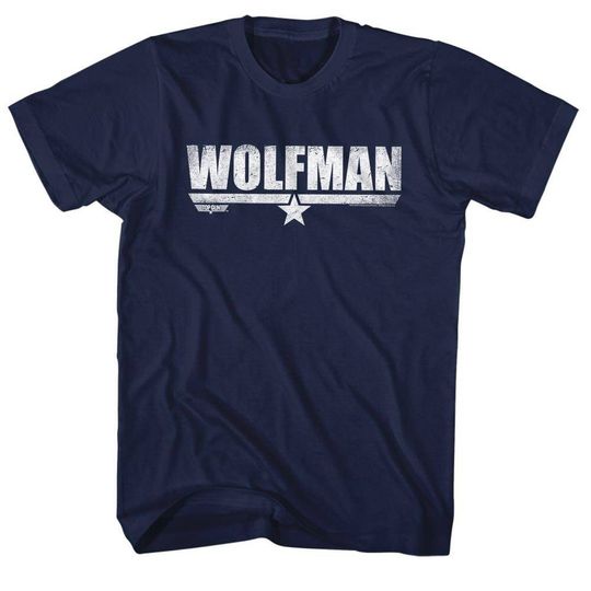 Discover Top Gun Wolfman Navy Adult T-Shirt