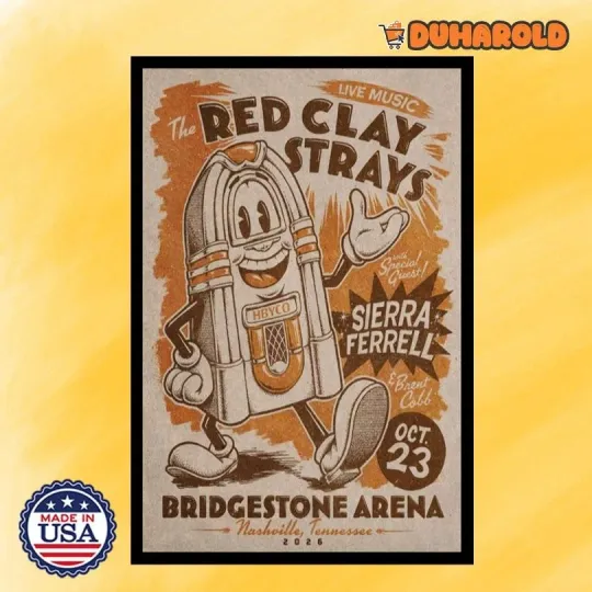 Discover NEW The Red Clay Strays Nashville, TN October 23 2026 Concert Poster Home Decor