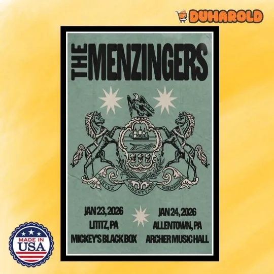 Discover NEW The Menzingers Pennsylvania January 23-24 2026 Concert Poster Home Decor
