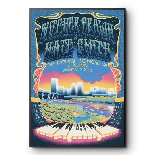Discover NEW Butcher Brown Nate Smith Richmond VA 2026 Concert Poster Wall Art