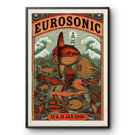Discover Eurosonic Festival 2026 Poster Print Vintage Music Event Wall Art
