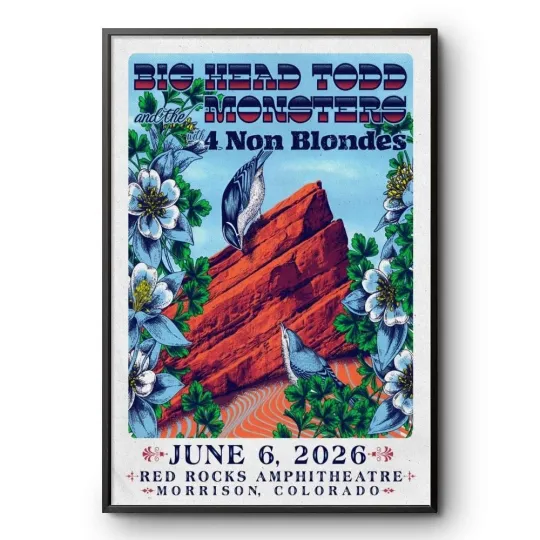 Discover Big Head Todd And The Monsters Red Rocks June 6 2026 Concert Poster