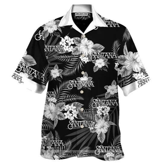 Discover Santana Singer Gray Flowers Hawaiian Shirt for Men and Women
