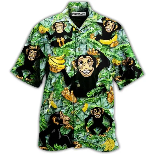 Discover Monkey Loves Banana With Tree Hawaiian Shirt for Men and Women