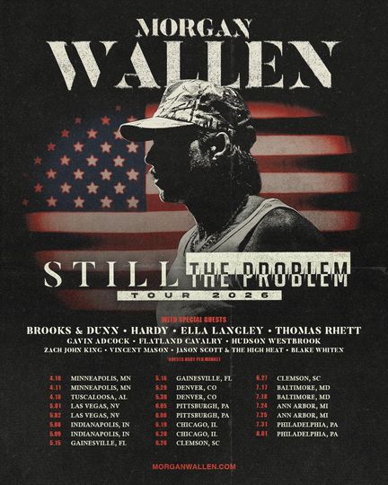Discover Wallen Western Still The Problem Tour 2026 Concert Poster Vertical Poster