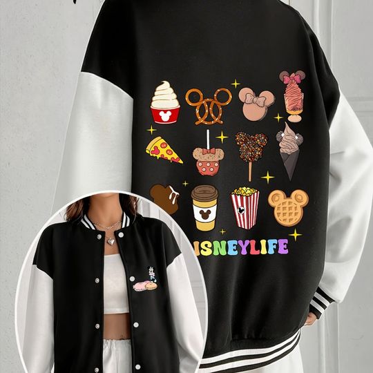 Disney Themed Party Jackets, Baseball Jerseys, Women's Y2K Autumn and Winter Hot Items, Casual Unisex Streetwear