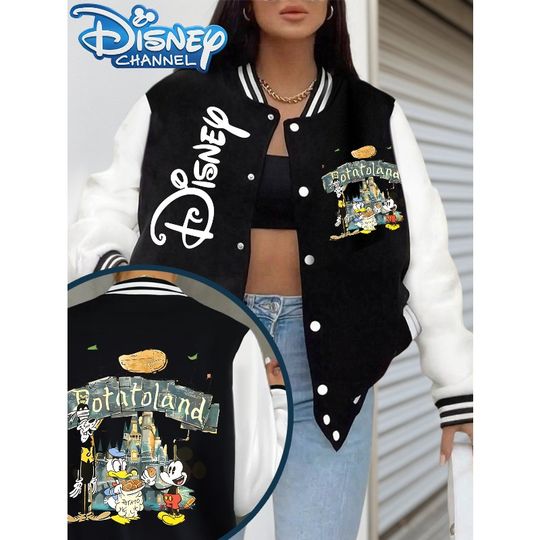 Disney Castle Winter Women's Jacket Halloween Print Y2k Style Jacket Coat Autumn/Winter New Casual Fashion Unisex Streetwear