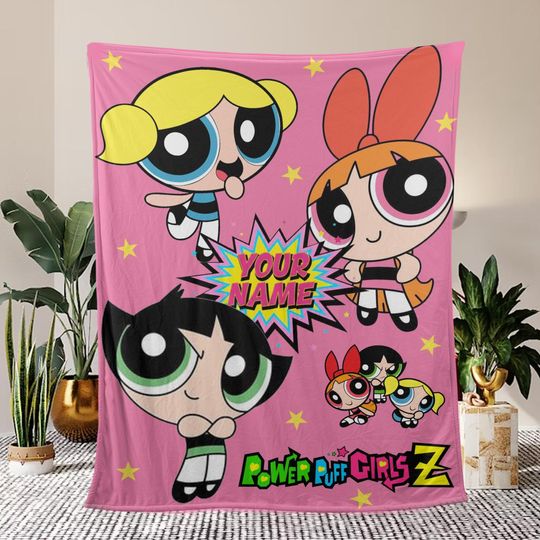Personalized Powerpuff Girls blanket, Powerpuff Girls Blanket
