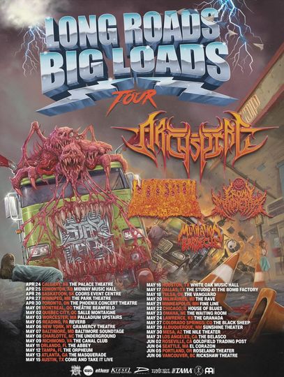 Discover Archspire Long Roads Big Loads Tour 2026 Poster