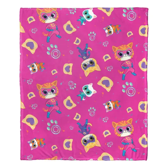 Discover Disney Superkitties Super Pattern Disneyland Fleece Blanket